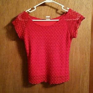 Red lace top